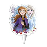 Dekora - Elsa e Anna - Candela di Compleanno 2D Disney Frozen 2, Colore Blu
