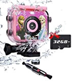 DELUXIO Videocamera impermeabile per bambini per ragazze e ragazzi Videocamera digitale HD Cam Recorder telecamera subacquea per bambini fotocamera per ...