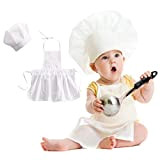 DERCLIVE Set da cuoco per neonati con cappello e grembiule per fotografia, da 0 a 6 m, Ragazza, 0-6 Mesi