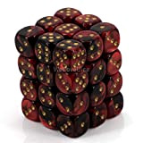 Dice Block with 36 d6 Gemini Black-Red w/gold