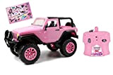 Dickie Toys 251106003 1:16 Jeep Wrangler SUV Girlmazing RC Toy Car con 2 Canali Radio Telecomando 2.4GHz Turbo + Adesivo, ...