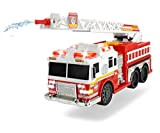Dickie Toys Fire Commander, camion dei pompieri e vigili del fuoco, truck, con funzione di spruzzo d'acqua, scala, luce e ...