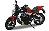 DieCast Modello Moto MV AGUSTA BRUTALE 990R rosso metallo Welly 1:18 4.3"