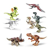 Dinosauri del Giurassico - Set 8 modellini dinosauri giocattolo da 85 mattoncini compatibili maggiori marche