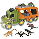 Dinosauro Macchinine Giocattolo per Bambini, Camion del Trasportatore Jurassic World con 6 Mini Dinosauri per Bambini 3 4 5 6 ...
