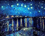 Dipingere con i Numeri Adulti,La notte stellata di Van Gogh sul Rodano Dipingi con i Numeri per Adulti,Pittura a Olio ...