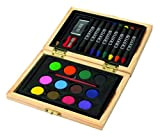 Disegni da colorare per bambini in scatola in legno composto da 8 colori a cera Pennarelli, 12 acqua e 1 pennello, 1 matita, 1 Temperino, ...