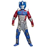 DISGUISE 104919L Optimus Prime Muscle Costume, Bambini, Blu & Rosso, S