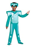 DISGUISE Costume Minecraft Armatura Diamanti Bambino, Costume Videogiochi Bambini Taglia S
