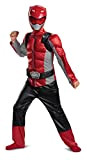 DISGUISE Costume Power Ranger Beast Morphers Rosso Bambini, Costume Carnevale Bambini Taglia M
