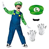 DISGUISE DISK10773K Super Mario Deluxe Luigi Costume, Ragazzo, Verde, M