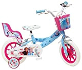 Disney - Bicicletta da 12" Frozen 2 (Frozen II) dotata di 2 freni, cestino anteriore e porta bambola posteriore + ...