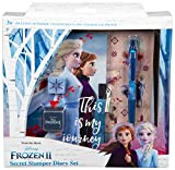 Disney Diario Segreto Bambina Frozen 2 con Anna e Elsa, Set Diario Segreto con Lucchetto, Chiave, Penna, Stickers, Timbri Bambini, ...