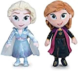 Disney - Pack 2 Peluches 11'81"/30cm Principesse di Frozen - Il Regno di Ghiaccio - Elsa + Anna qualità Super ...