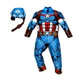 Disney Store Captain America - Costume per bambini, Marvel, 2 pezzi, maschera e corpo con muscoli imbottiti, costume da vestire ...