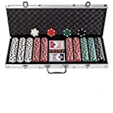 display4top Super Set da Poker - 500 Chips Laser da 12 Grammi con Centro in Metallo,2 mazzi di Carte, mazziere, ...