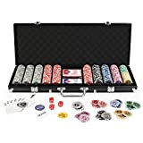 Display4top Super set da poker - 500 chips laser da 12 grammi con centro in metallo,2 mazzi di carte, mazziere, ...