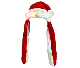 Divertente Cappello a Forma di Babbo Natale con Luci LED Peluche Che muove Le Orecchie Cappuccio Taglia Unica per Bambini ...