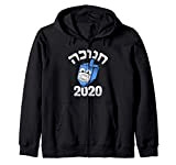 Divertente Hanukkah 2020 Dreidel indossa maschera ebraica Felpa con Cappuccio