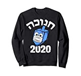 Divertente Hanukkah 2020 Dreidel indossa maschera ebraica Felpa