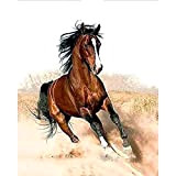 DIY oil painting Paint by number kit per bambini adulti principianti 40,6 x 50,8 cm – running Horse, disegno con spazzole Christmas Decor Decorations ...