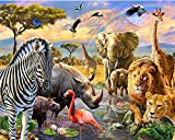 DIY oil painting Paint by number kit per bambini adulti principianti 40,6 x 50,8 cm – Animal World, disegno con spazzole Christmas Decor Decorations ...