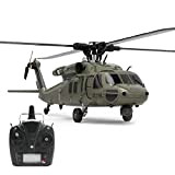 DIYAA Elicottero RC per adulti, 1/47 2.4G 6CH brushless Trasmissione diretta Telecomando Elicottero militare per elicottero americano UH-60 Black Hawk