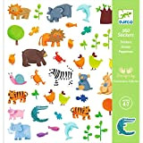 Djeco - Palloncini adesivi con animali, multicolore (100)