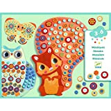 Djeco - Set Creativo di Immagini a Mosaico Milfiori Animali della Foresta, Multicolore