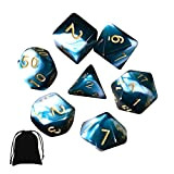 DND Polyhedral Game Dice, 7PCS Lake Blue Misto con dadi di gioco bianchi, per Dungeon and Dragons D&D RPG Giochi ...