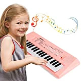 Docam Tastiera per pianoforte per bambini, 37 tasti per bambini Pianoforte musicale con microfono Giocattoli educativi multifunzione elettronici portatili per ...