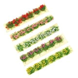 DOITOOL 5 pezzi di erba statica colorata, 11 x 2 cm, 3 x 0. 8 cm, mix di fiori autoadesivi ...