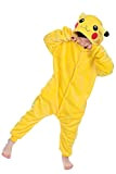 Dolamen Bambini Unisex Kigurumi Pigiama Onesie, Ragazza Ragazzo Anime Cosplay Halloween Natale Party Costume Attrezzatura Sleepwear (100-110CM (39 "-43"), Pikachu)