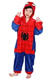 Dolamen Bambini Unisex Kigurumi Pigiama Onesie, Ragazza Ragazzo Anime Cosplay Halloween Natale Party Costume Attrezzatura Sleepwear (100-110CM (39"-43"), Spiderman)