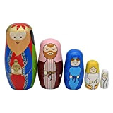 DOMELAY 5 Pezzi di Ornamenti Matrioska Classiche Bambole Russe per Nidificazione per Collezione
