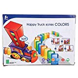 Domino Train Toy Set, Rally Electric Train Model with Light and Sound, 60pcs Colorful Domino Game Building Blocks Veicolo Stacking ...