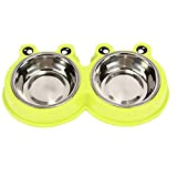 Doppio cane ciotola in acciaio inox per animali domestici alimentatore acqua alimentatore piatto da bere per gatti cuccioli verde proteggere ...