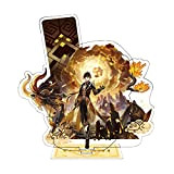 Double layer Genshin Impact Acrylic Stand Figure,Xiao,Hu Tao CosPlay Liyue All game characters Acrylic Peripheral Ornaments Collections for Fans（Zhongli）