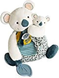 Doudou et Compagnie - YOCA Koala Collection - Koala Plusch con baby e anello di beissring-25 cm -DC3669, Blu