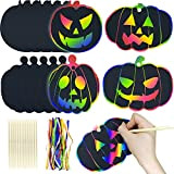 Dream HorseX 24 Pezzi Carta Graffiata Colorata di Halloween, Halloween Scratch Art Craft Kit, Kit di Arte con Bastone in ...