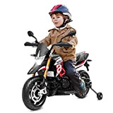 DREAMADE Moto Cross Elettrica, con Luci e Musica, Moto per Bambini, con Pedali e Molle Ammortizzanti, Moto Giocattolo, con 2 ...