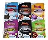 dreamworks Die-Cast Car Set di 6 modellini di Auto con Adesivi da attaccare, Veicoli per i Film Home, Shrek, Madagascar, ...