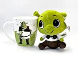 DreamWorks Heroes - Set regalo Shrek, Kung Fu Panda, Madagascar, Home, tazza da 300 ml + peluche a forma di ...
