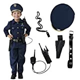 Dress Up America Costume della polizia per ragazzi: camicia, pantaloni, cappello, cintura, fischietto fondina per pistola e set da poliziotto ...