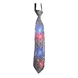 Dress Up America- Cravatta Con Luci LED Lampeggianti (Argento)