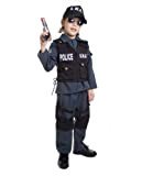 Dress Up America S.W.A.T. Poliziotto Costume per Bambini da Carnevale Halloween-L-Navy, Multicolore, età 12-14 (Vita 34-38, Altezza 50-57 Pollici), UP327LG