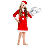 dressforfun Costume da bambina - Folletto natalizio | Simpatico vestitino corto | Palle di neve in morbido peluche applicate sul ...
