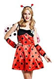 dressmeup - W-0058-M/L Costume Donna Coccinella Ladybug Maggiolino Rosso Pois neri Taglia M/L