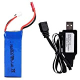 Drfeify Telecomando Giocattolo Aereo Batteria Batteria Cavo USB Parti Accessorie Adatto per Wltoys XK X520