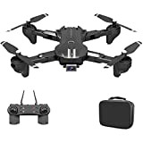 Drone, 4K Double Camera HD Foldable Drone, with Live Video, Wide Angle, Selfie, 3D Flips, Gravity Sensor, Tap Fly for ...